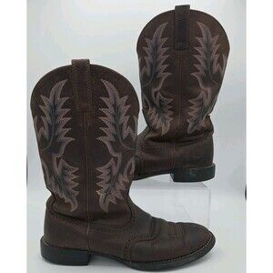 Ariat Women's Heritage Stockman Sassy Performance Brown Boots Round Toe Size 8.5